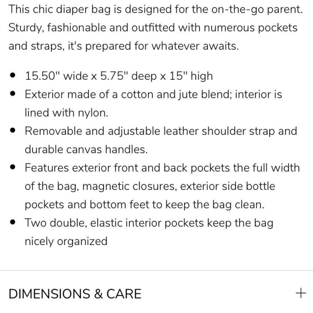 Pottery Barn Kids Fillmore striped diaper bag - Picture 2 of 8